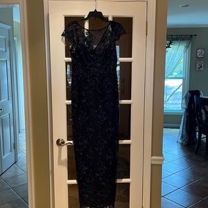 Adrianna Papell blue floor length gown